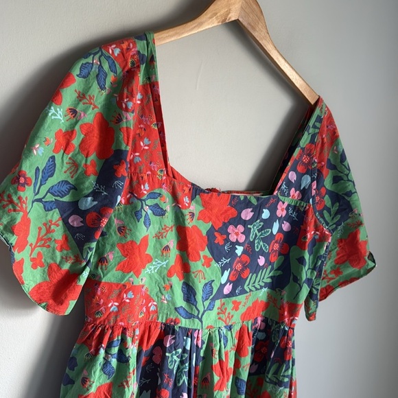 Carolina K Juvia Jumpsuit In Red Green Floral Tropical Large - Picture 7 of 13